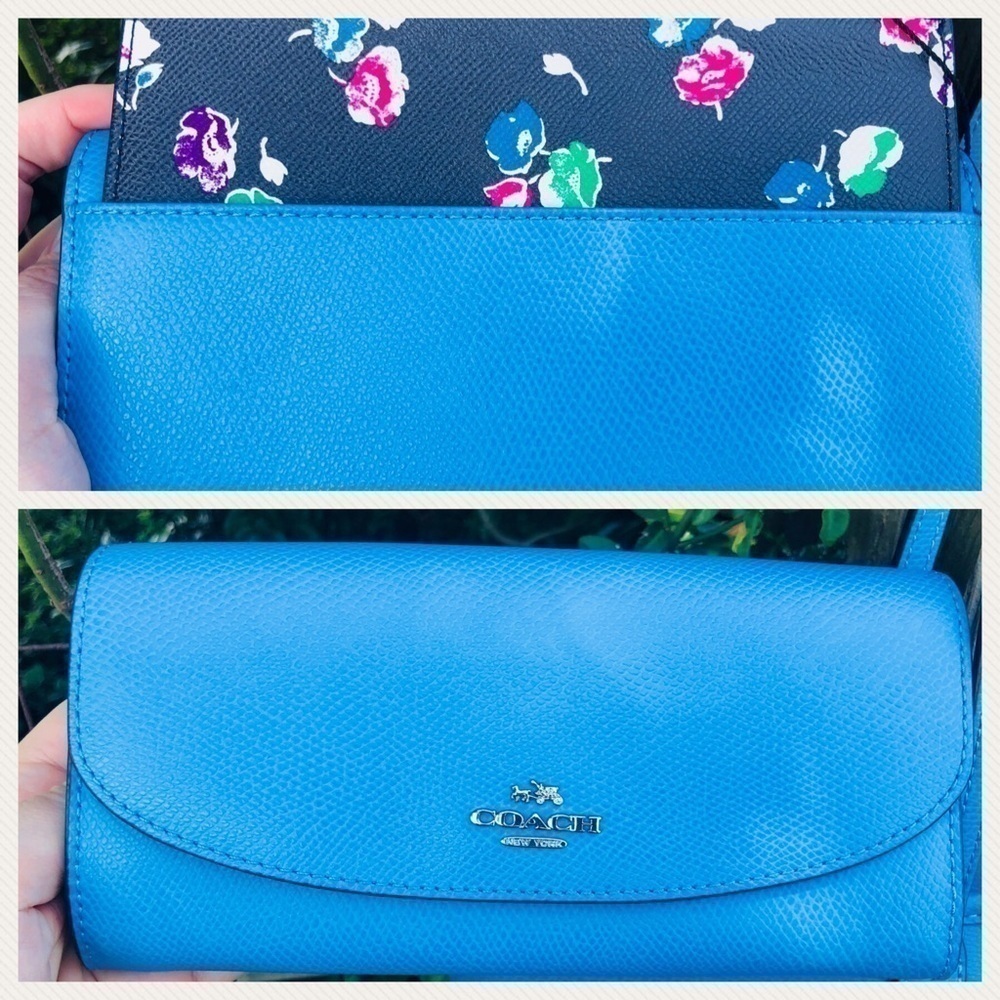 🦋Coach Azure Blue Tote Wallet Scarf Cosmetic Set - Picture 6 of 8